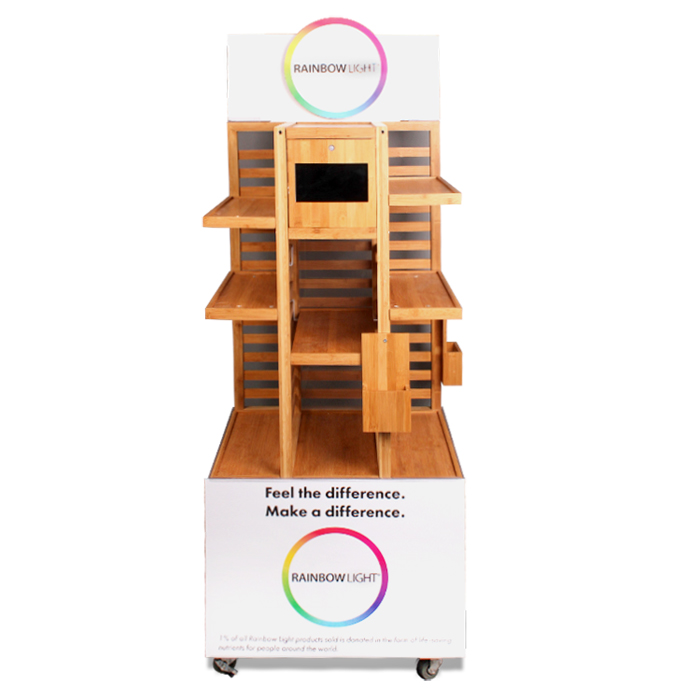 潤泊萊(Rainbow Light)品牌木制保健品展示架